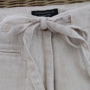 ♥️2/$14 Item♥️ Charter Club Linen Trousers 8 Flax